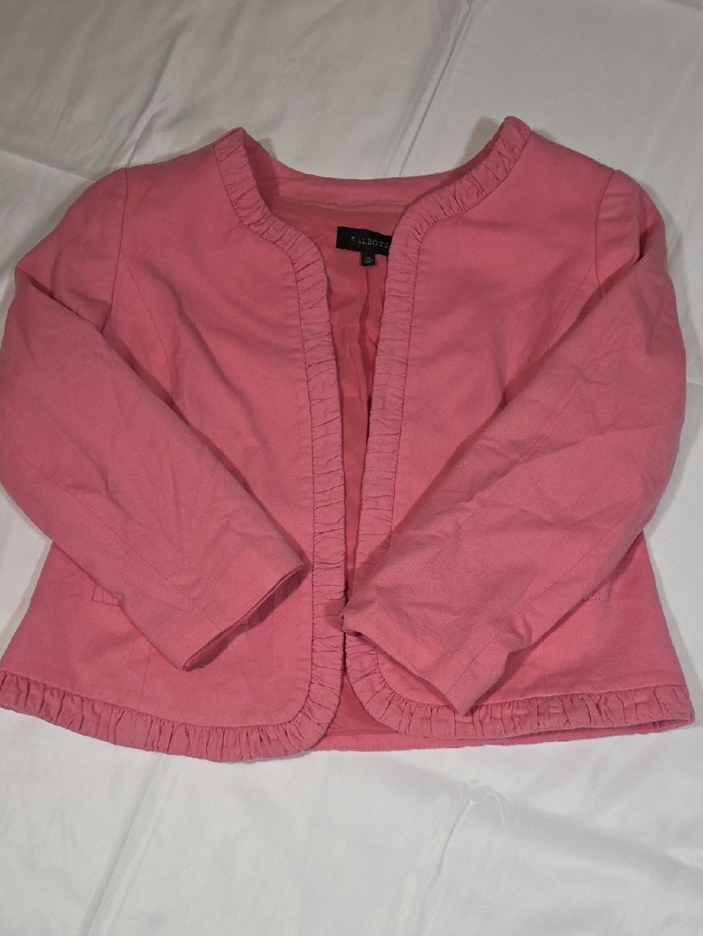 Talbots Wool Blend Pink Blazer Size 14